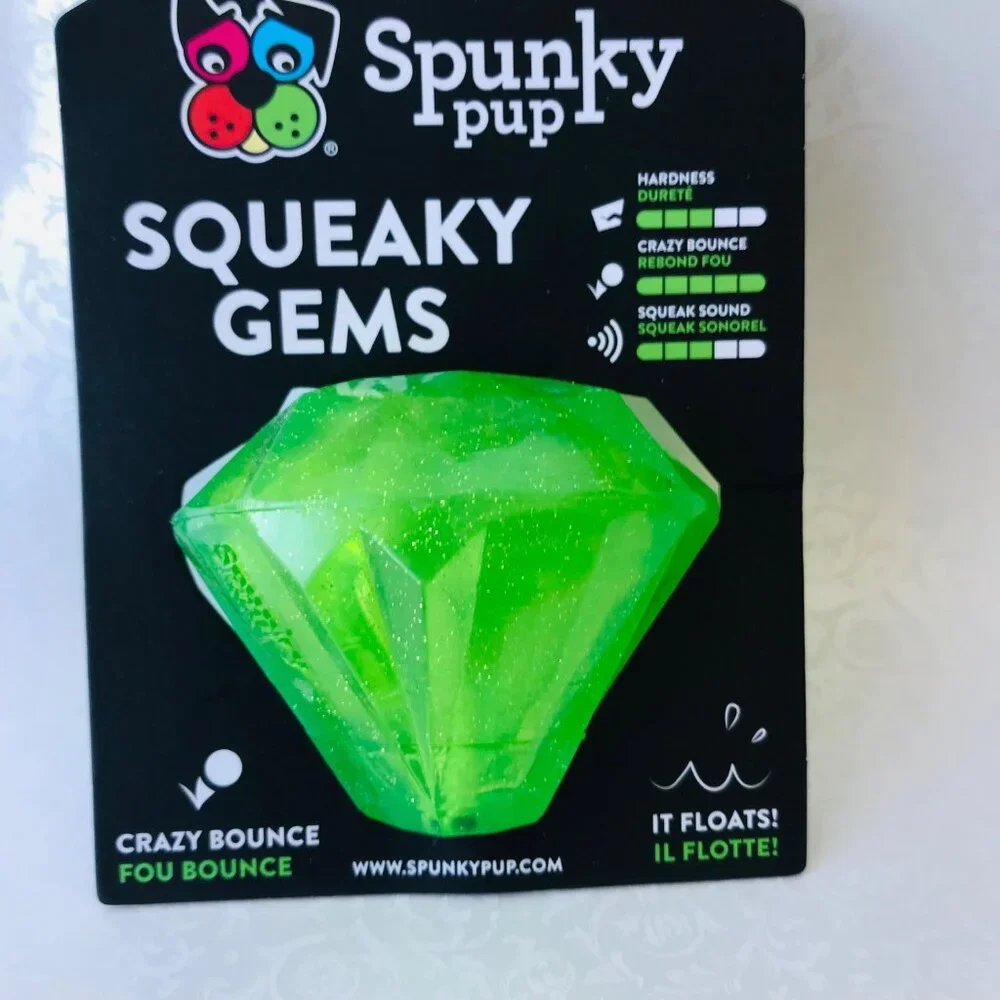 Spunky pup Squeaky Gems Green Crazy Bounce Floats Size : 3.0
